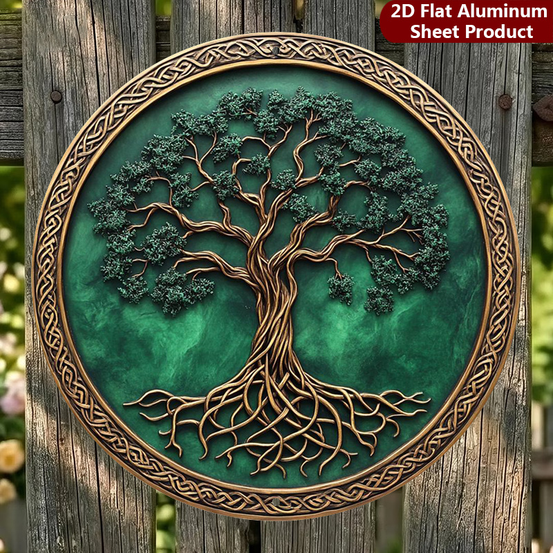 TEMU Plaque décorative 2D plate, 1 pièce, motif Arbre de vie, détails complexes, parfaite , le porche, , , etc., extérieure | choix pour décoration