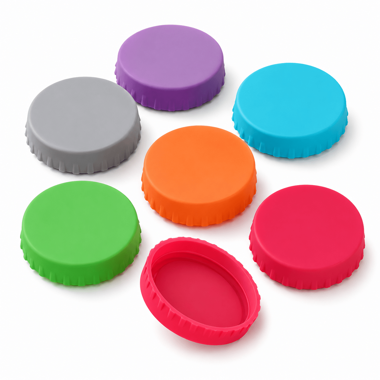 Image of 7pcs Silicone Soda Can Lids, Reusable Dustproof And Freshness-preserving Covers For Beer, Juice, , Drinks, Great For Fridge Storage, , Camping, Picnic, And Football Viewing Parties