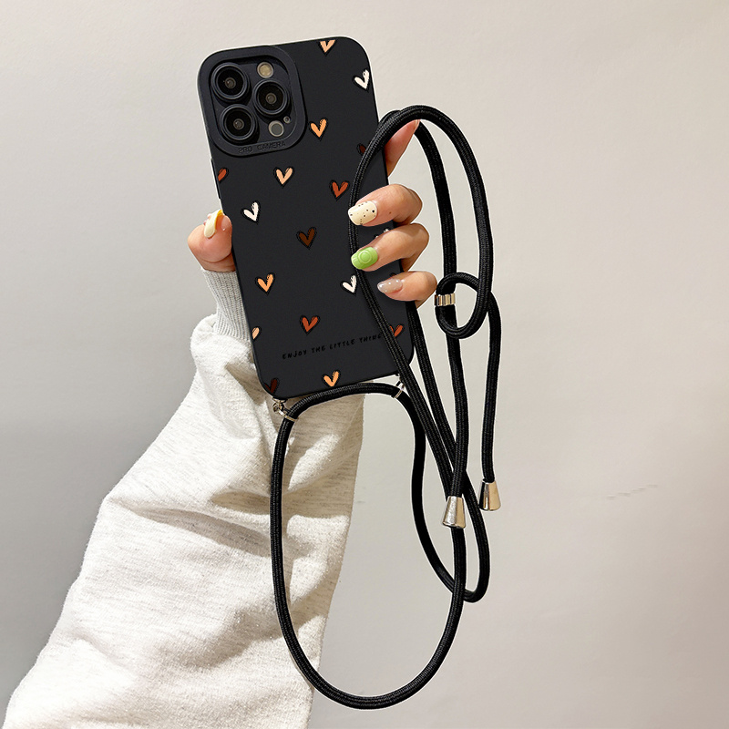 TEMU Phone Case - Complete Set Of Shockproof Phone Case With A Colorful Lanyard For Iphone 16, 15, 14, 13, 12, 11 Pro Max, Xs, Xr, 7, 8, Se2, And Se3