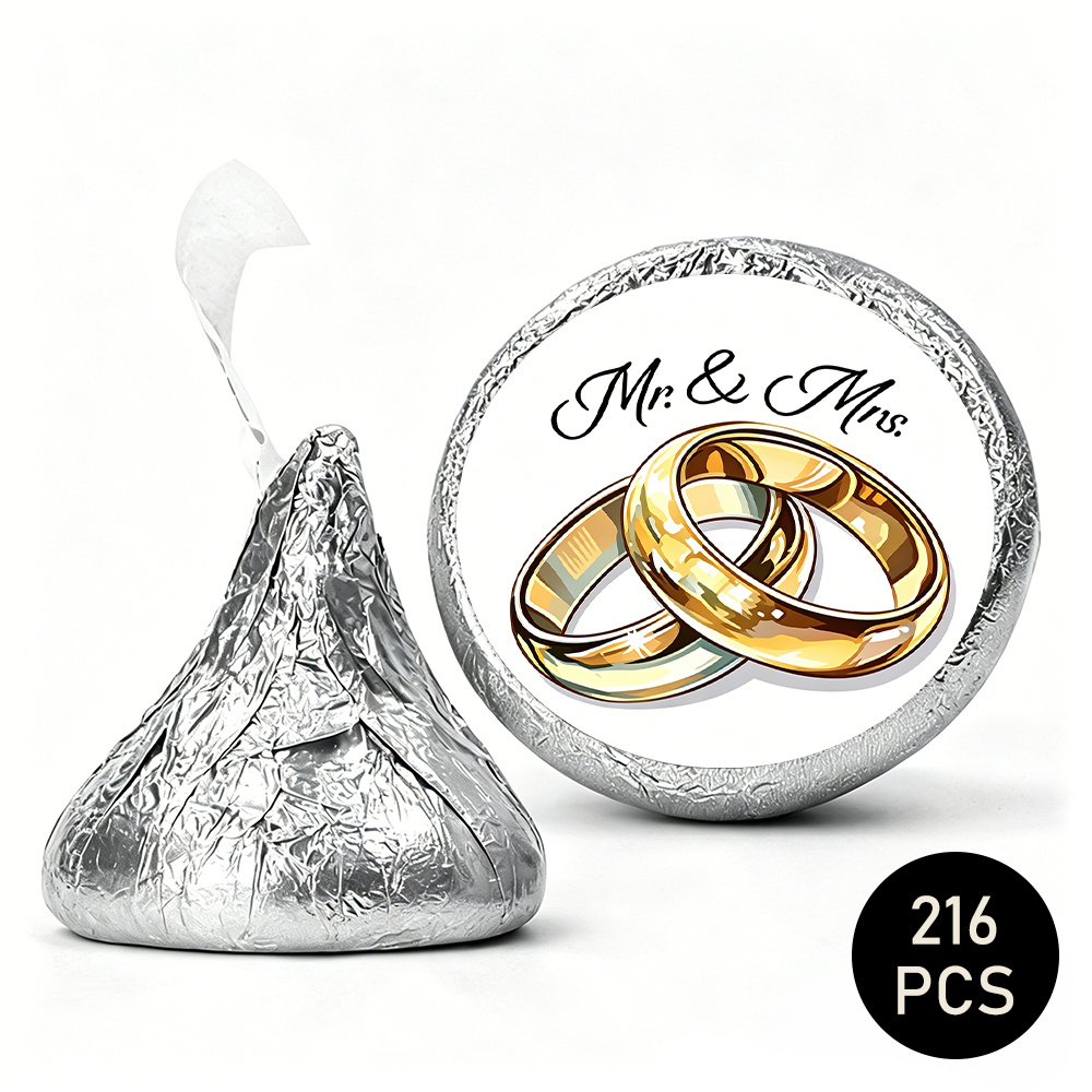 TEMU 216 autocollants de mariage, anneaux entrelacés avec de style bande dessinée moderne, pour cartes de vœux, sacs cadeaux et décoration de mariage