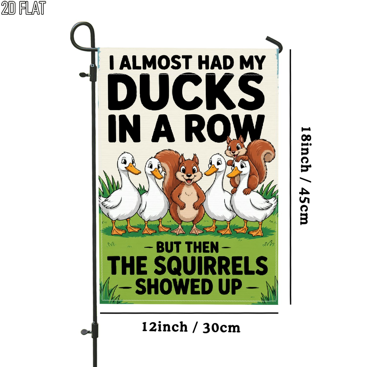 TEMU 2d Flat, 2d Flat 1pc Outdoor Garden Flag Humor Green Double-sided Flag Porch Decoration For Garden Outside Yard Decoration Pole, 2d Flat