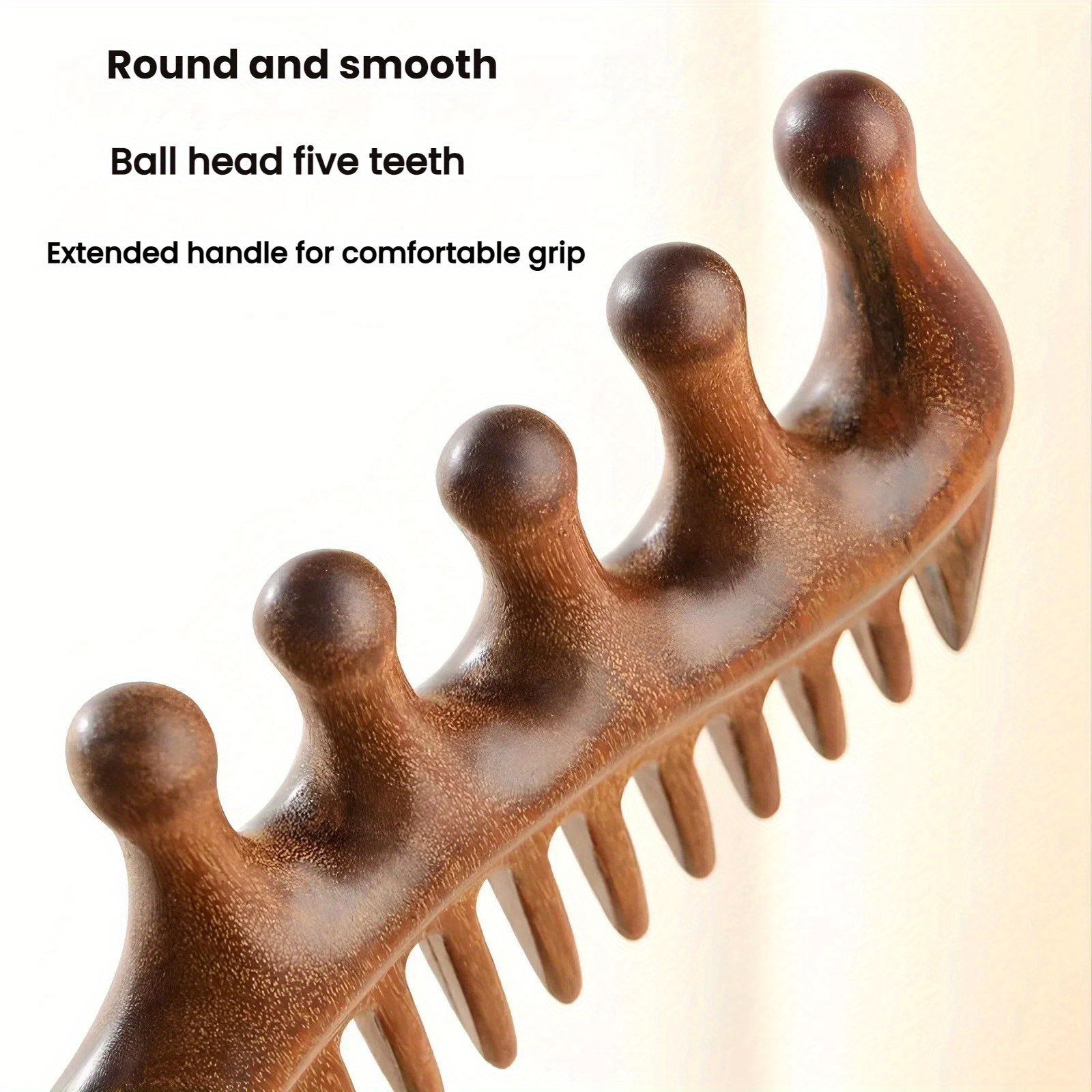 Peine de Masaje para el Cuero Cabelludo de Doble Cabeza - Herramienta Desenredante y de Masaje Meridiano con Dientes Grandes para Cabello Normal, Plástico Duradero con Mangos Ergonómicos para la Circulación Sanguínea y Reducción del Desprendimiento