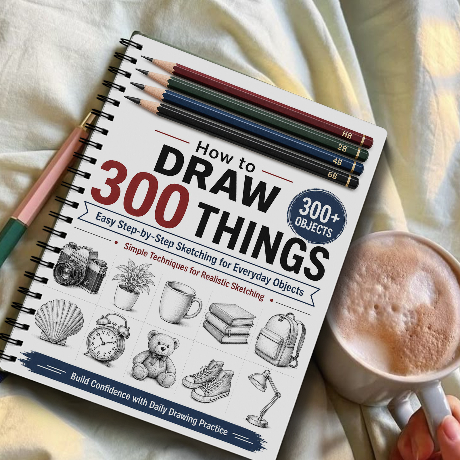 TEMU How To Draw 300 Things: -by-step Drawing Pad Of Animals Nature Vehicles Food Fantasy Characters Objects Everyday Items Everyday Art Practice