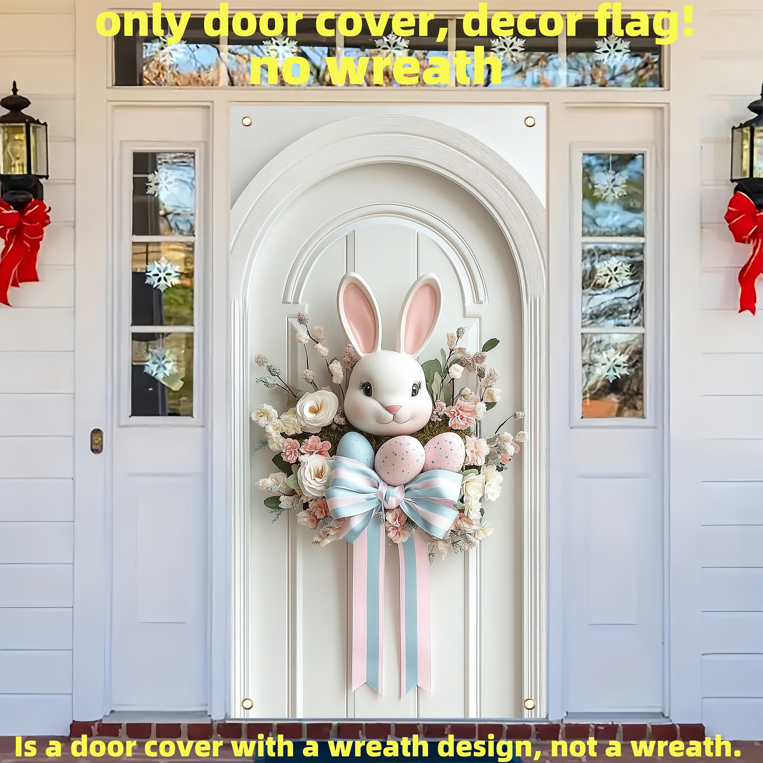 

1pc, 2d Easter Door Frame Hanging Decoration 35.4x70.8inch, Banner With Easter , Suitable For Photo Booth Background Props, Indoor And Outdoor Party Supplies