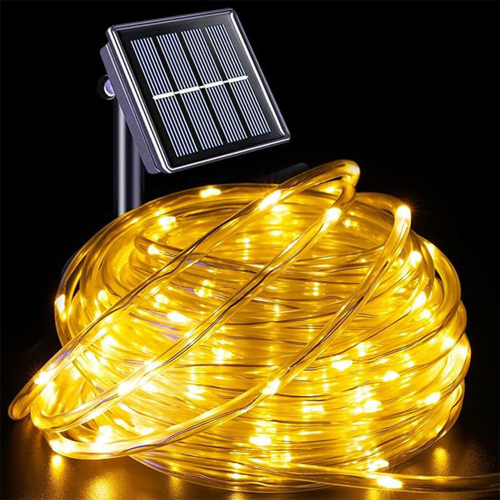 TEMU 12m/22m Solar Led Pathway Lights For Outdoor Gardens, Decorative Solar String Lights, Rope Lighting For Events Like Weddings, Christmas, And