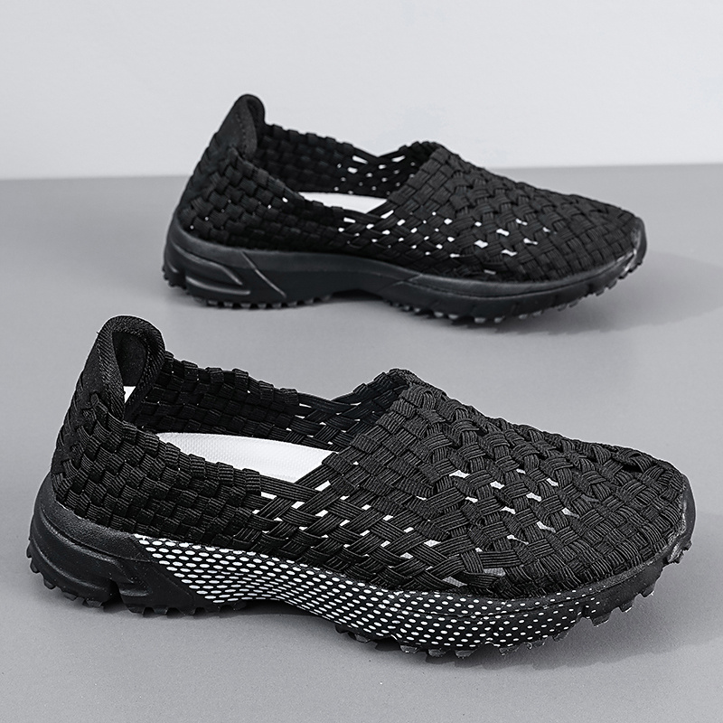 TEMU Summer Lightweight Breathable Mom Shoes, Lazy Shoes, Large Size Handmade Woven Shoes For Women, Women Shoes, Sneakers
