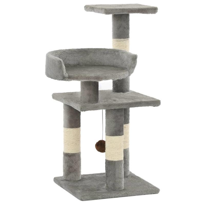 TEMU Cat Tree With Sisal Scratching Posts 65cm Gray