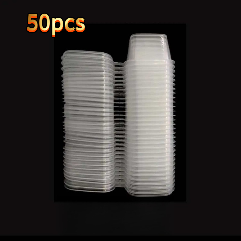 TEMU 50-pack Sauce Containers, Leak-proof Square Sauce Cups For Outdoor Camping, Food And Craft Storage, Portable, Happy New Year, Valentine's Day,