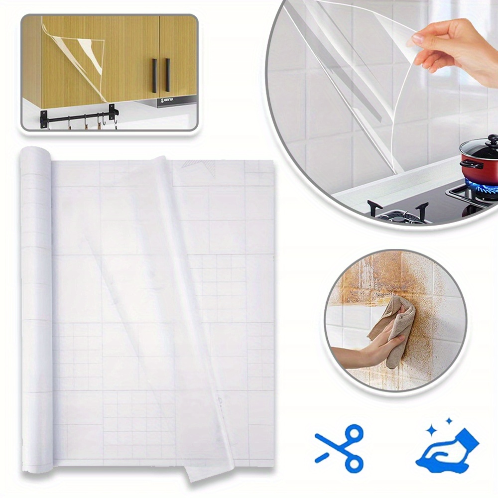 Image of Large Roll Self-adhesive Clear Contact Paper Suitable For Book Covers, Walls, Floors, Kitchen Backsplash & Countertops - Plastic Sheet (60 X 500cm) - Surface Covering