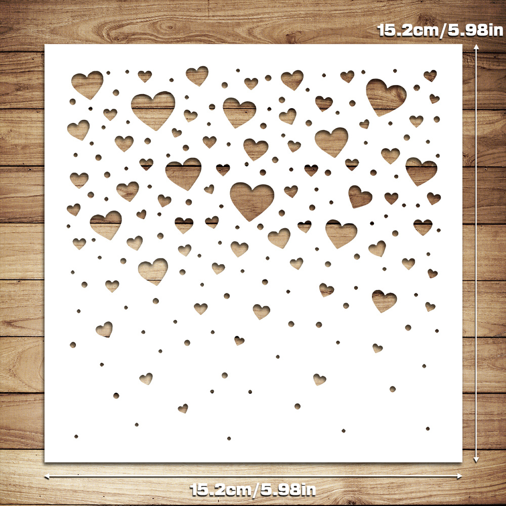 TEMU Stencil Riutilizzabili a Tema Amore Compatibili per Scrapbooking e Lavoretti Fai da Te - Stencil Riutilizzabili con Cuore, Matrimonio, Fantasie,