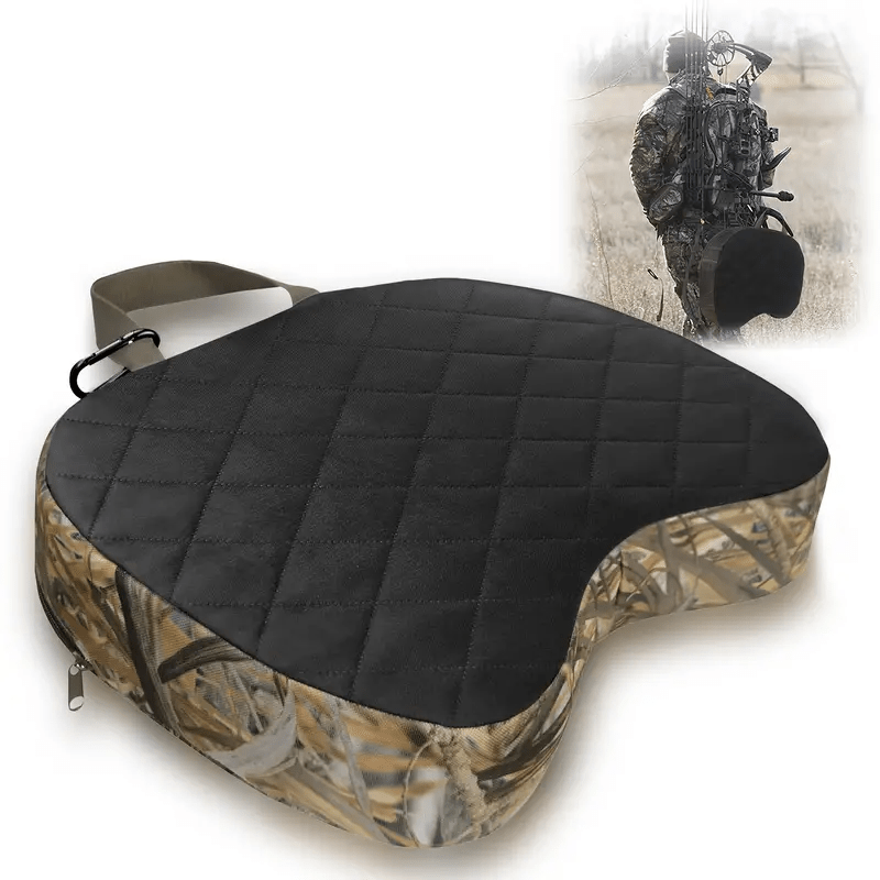1pc thickened lightweight outdoor chair cushion with handle portable leisure fishing cushion   camouflage multifunctional seat for hunting fishing chair cushion camouflage design durable fabric Product details 1
