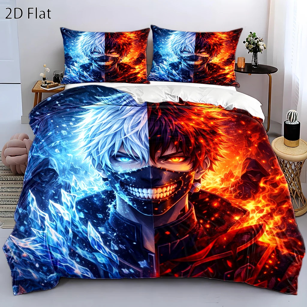 TEMU 3pcs Anime Themed Duvet Cover Set, Bedding Of 3 (1 Duvet Cover   2 Pillowcases), Suitable For , Machine Washable, Invisible Zipper Double Bed