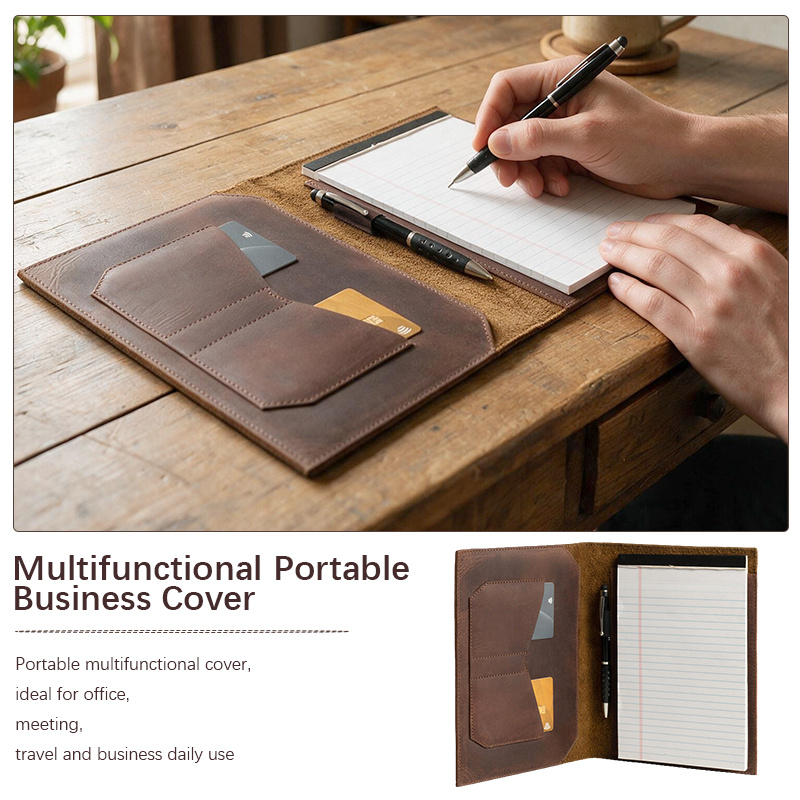 Handcrafted Genuine Top-grain Cowhide Genuine Leather Diary Cover (coffee Brown) with Refillable Notebook Insert, Pocket, Card Slot, and Pen Holder Design, Full-grain Notebook Protective Case