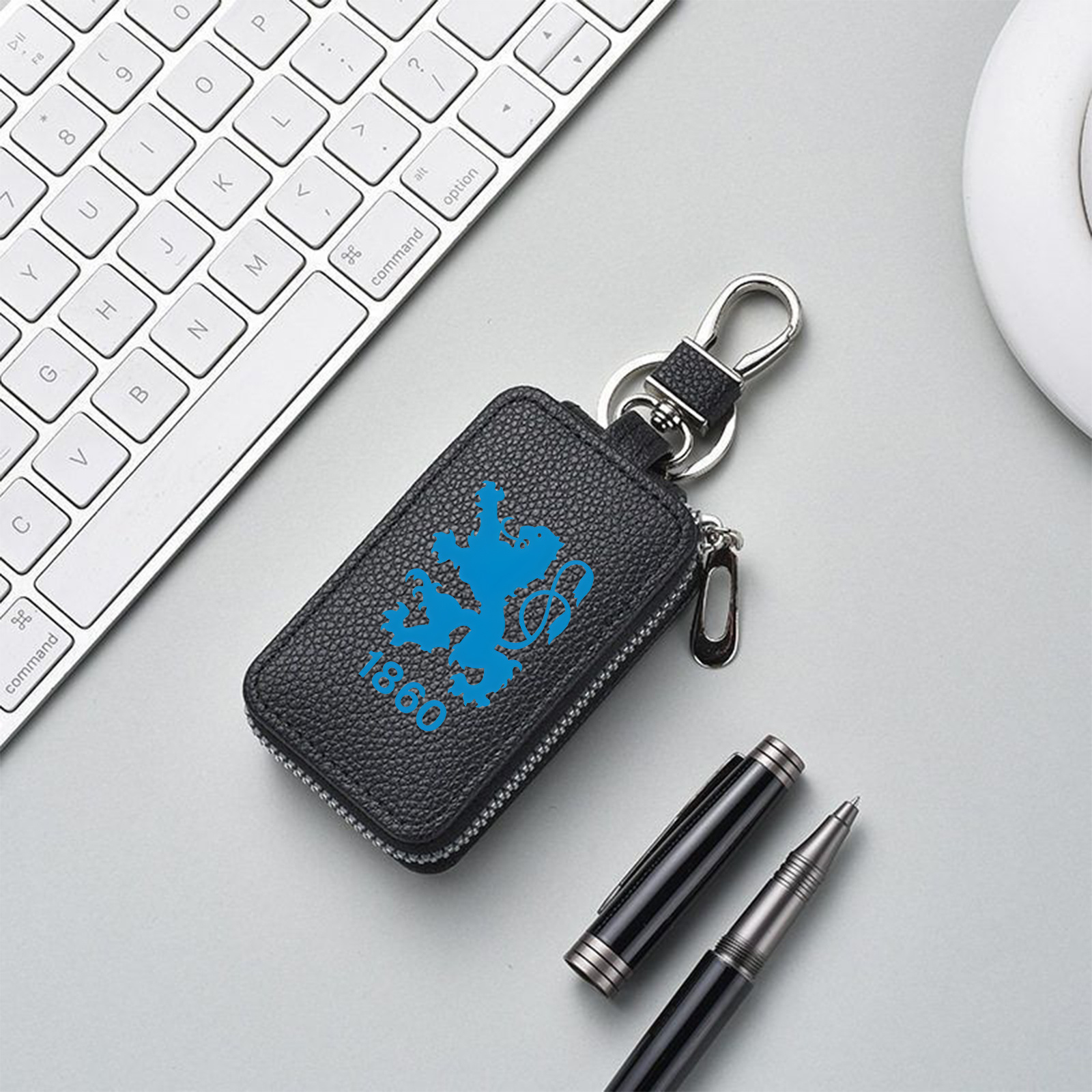 TEMU Holder Case Suitable For Use, Zipper Closure Car Key With Lion , Portable Gift For, Husband, Professionals - For Daily , Travel, Accessory