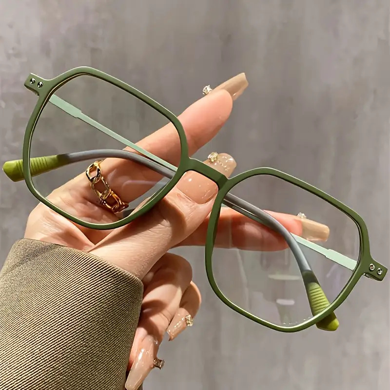 Image of 1pc Men' & Women' Full-rim Square/round Eyeglass Frame - Minimalist Round-the-eye Glasses, Non- For Daily Wear, Photo Shoots & Gifts, Unisex Plain (no Needed) - Ideal For Casual & Formal