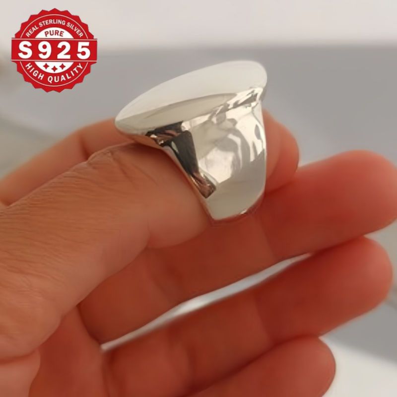 elegant vintage 925 sterling silver   ring simple geometric statement band 925 silver plated for   parties weddings valentines day gift   compatible details 3