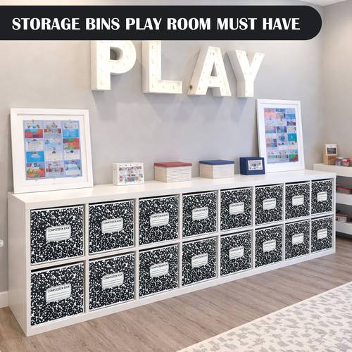 6pcs 11in composition book fabric storage bins classroom must have cubby basket bins treasure prize box end of year organization