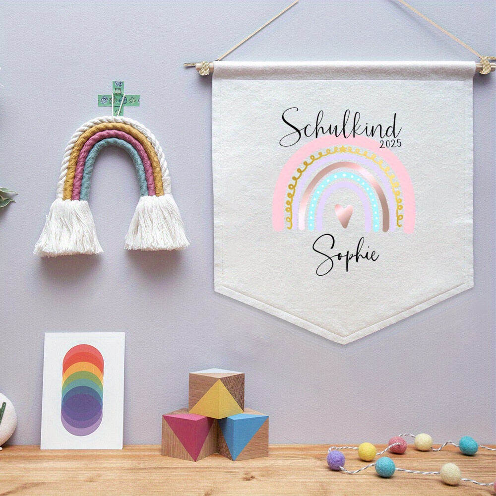1pc Personalized German School Opening Hanging Decoration | Hanging Wall Display Banner Flag | Party And Holiday Gifts | Suitable For Back-to-