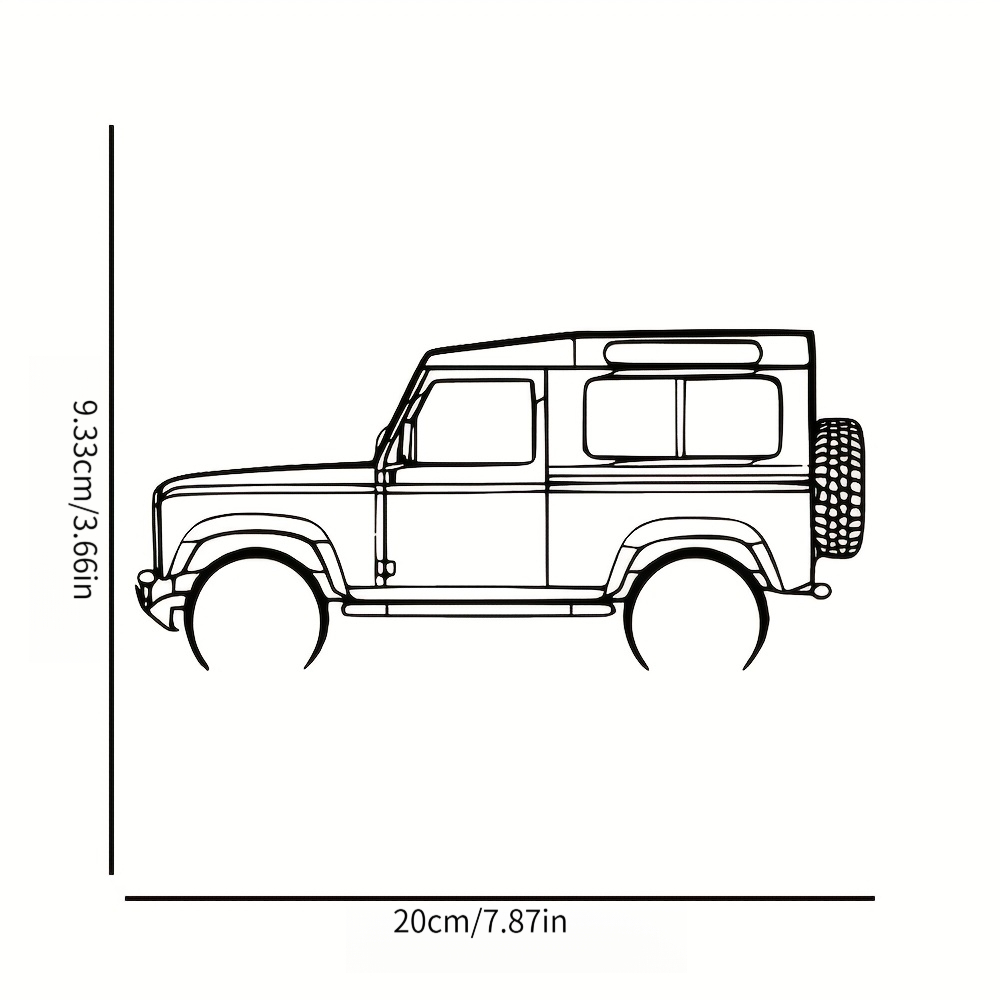 TEMU 2d Flat, 1pc Elegant Off-road Vehicle Acrylic Wall Art - , Size 9.3*20cm, Perfect For Home, Office, Living Room, Bedroom, Patio, Kitchen Decor -