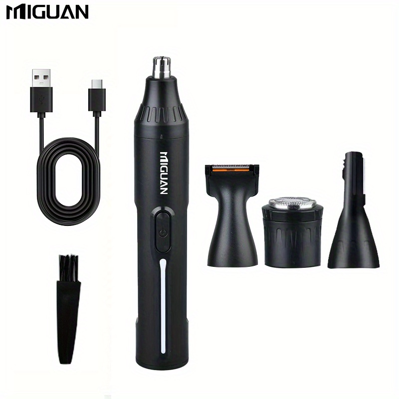E-shop Professionelles Pflegeset 4-in-1, USB-aufladbarer Nasen- und Ohrenhaarschneider, Bart- und Augenbrauenrasierer, Persönliche Pflegeutensilien für