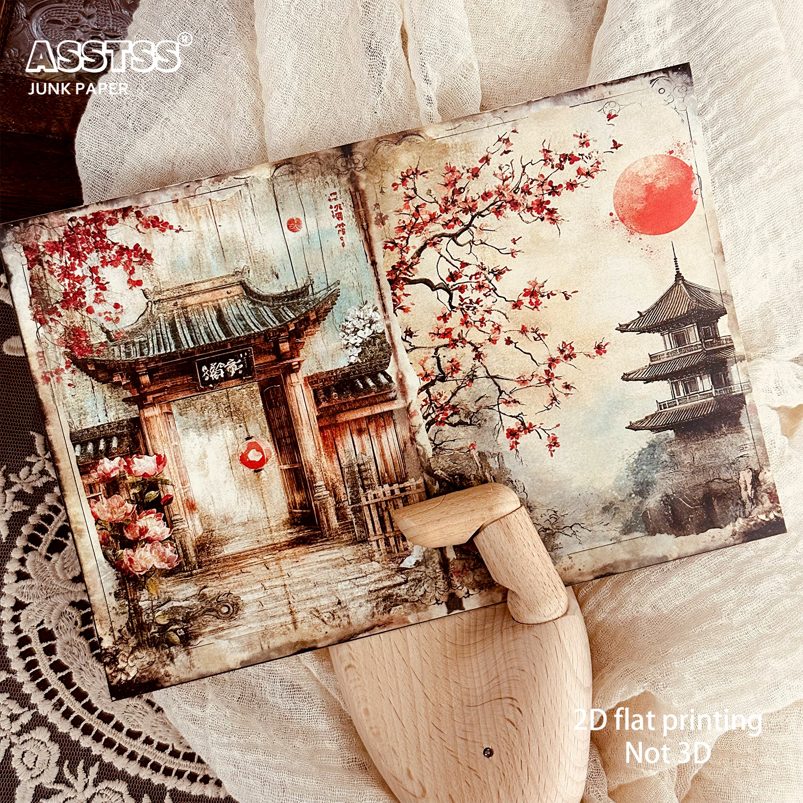 TEMU Asstss 20-sheet A5 [2d Flat] Vintage Japanese For Art Junk Junk Journals, Decoration Paper Pads, For Arts Crafts, Scrapbooking Supplies, Crafts,