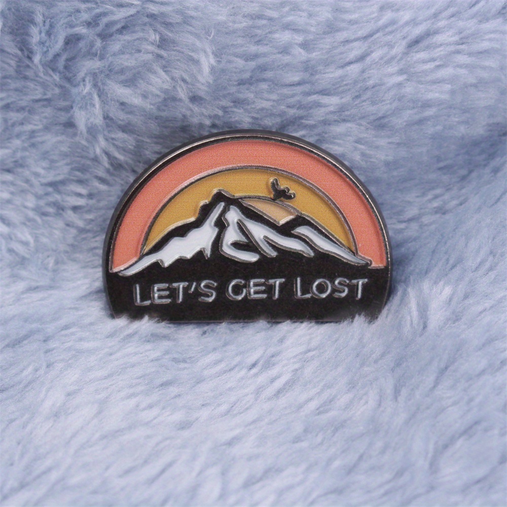 Mountain Enamel Brooch Pin Irregular Shape Novelty Accessory