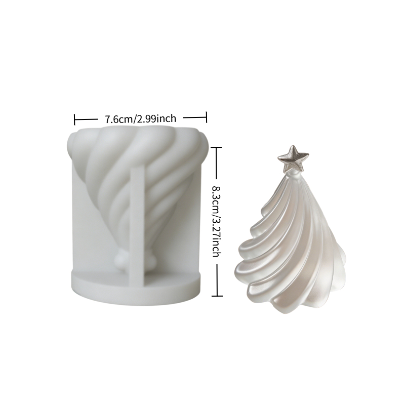 TEMU Star Spiral Cone Christmas Tree Candle Mold - 3d For Resin Soap Plaster Clay, Scented Candle Making, Holiday Decor Ornament, Reusable