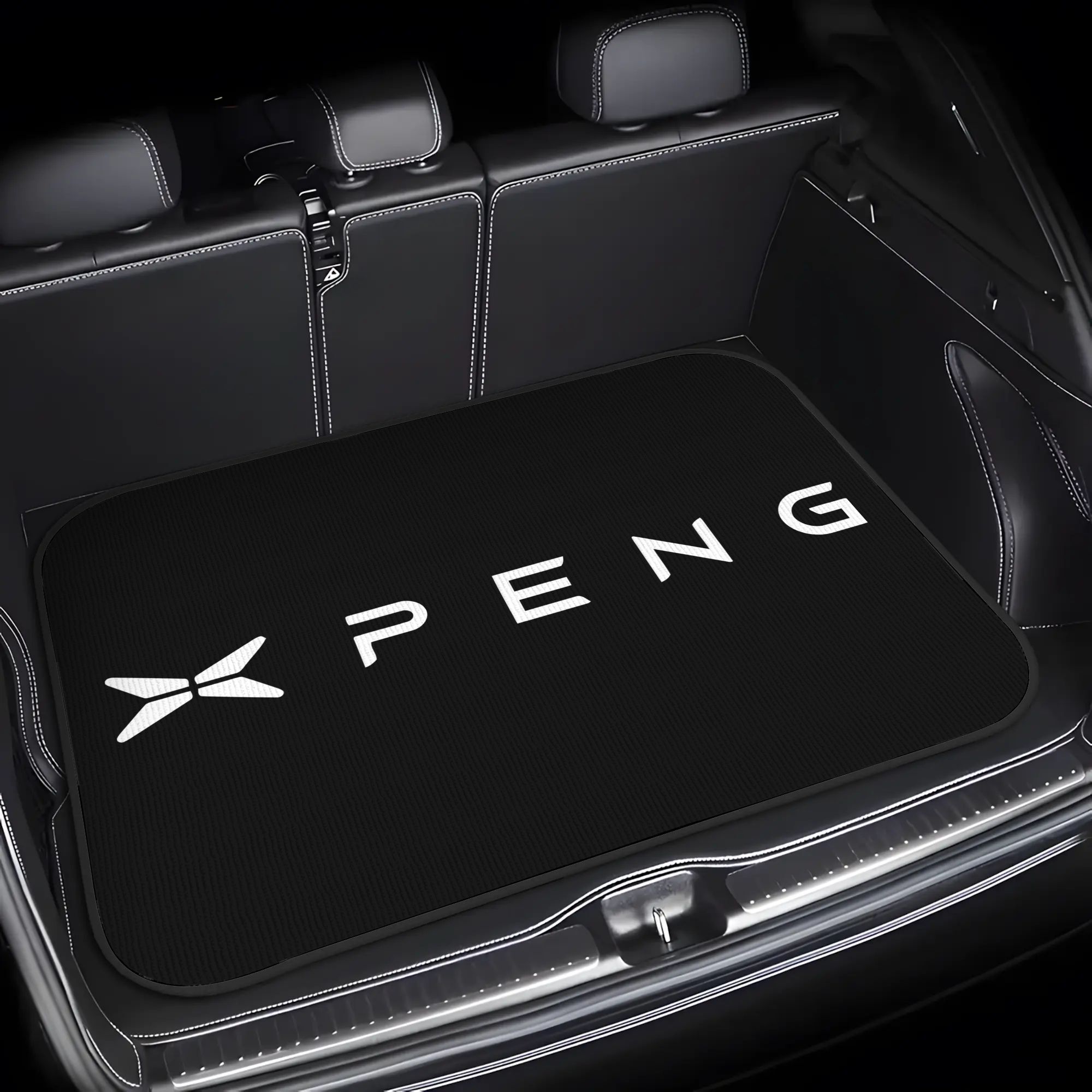 TEMU 1pc Motors Letter Logo Graphic Print Trunk Mat - Durable Floor Liner, Safe And Practical, Ideal For , Lifting, And Secure Cargo Storage, Car