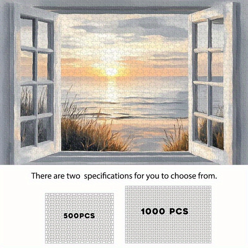 

[] Sunset Seaside Reed Wooden - 500/1000pcs, Mixed Color, Ideal Gift For Holidays, Focus Improvement | Scenic | Intricate , Beach Theme Decor