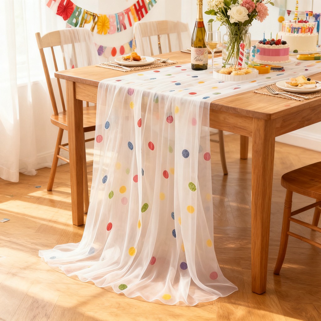 TEMU 1 chemin de table en à colorés de style esthétique, douce et délicate de qualité supérieure, pour les anniversaires, et les décorations de table