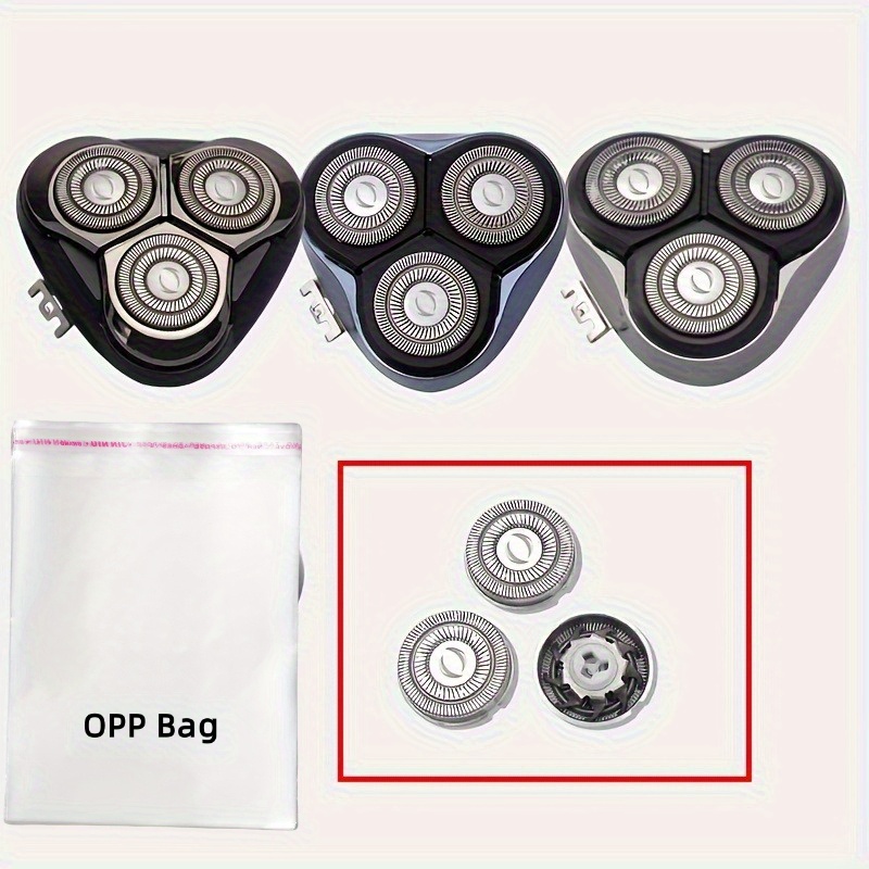 TEMU 3pcs Electric Shaver Replacement Blades - Compatible With For +1pc Opp Bag, & More Detachable Mesh Models