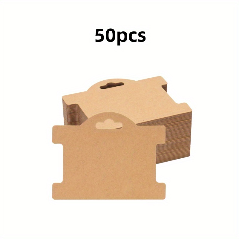 TEMU 50/100/200/400/800/1200 Cartes de Présentation en Papier Blanc et Marron Fait Main - 2,95 x 3,93 Pouces, Polyvalent pour Bracelets, , Boucles