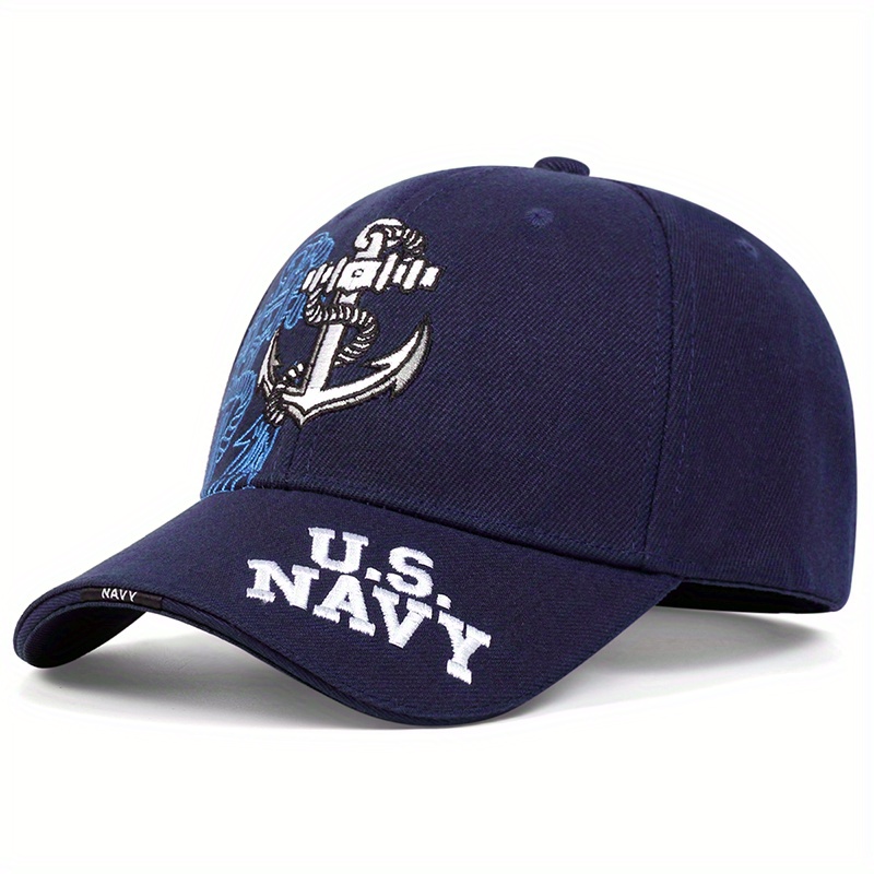 TEMU Men's Anchor Embroidery Baseball Outdoor Adjustable Fashion Casual Hat Spring And Autumn Travel Beach Holiday