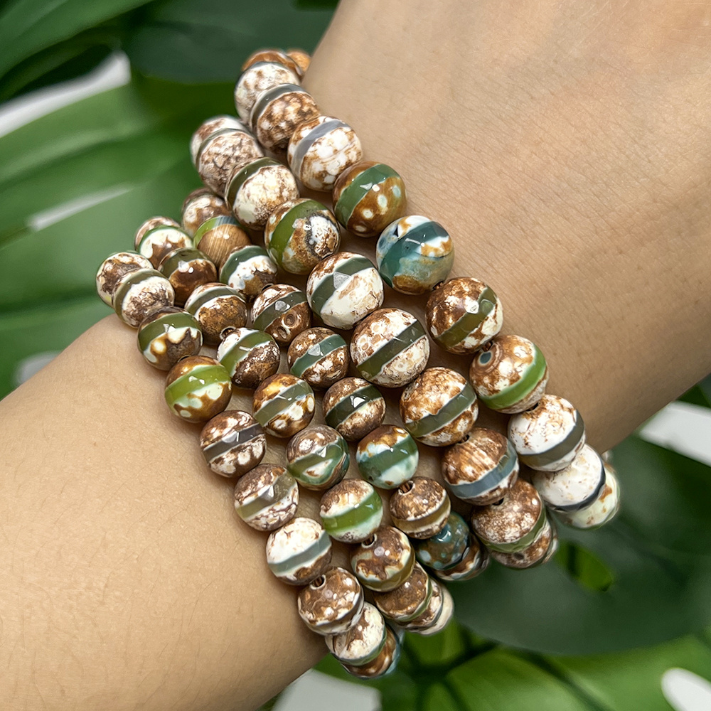 Assorted Green Coffee Agate Beads for Crafting Jewellery