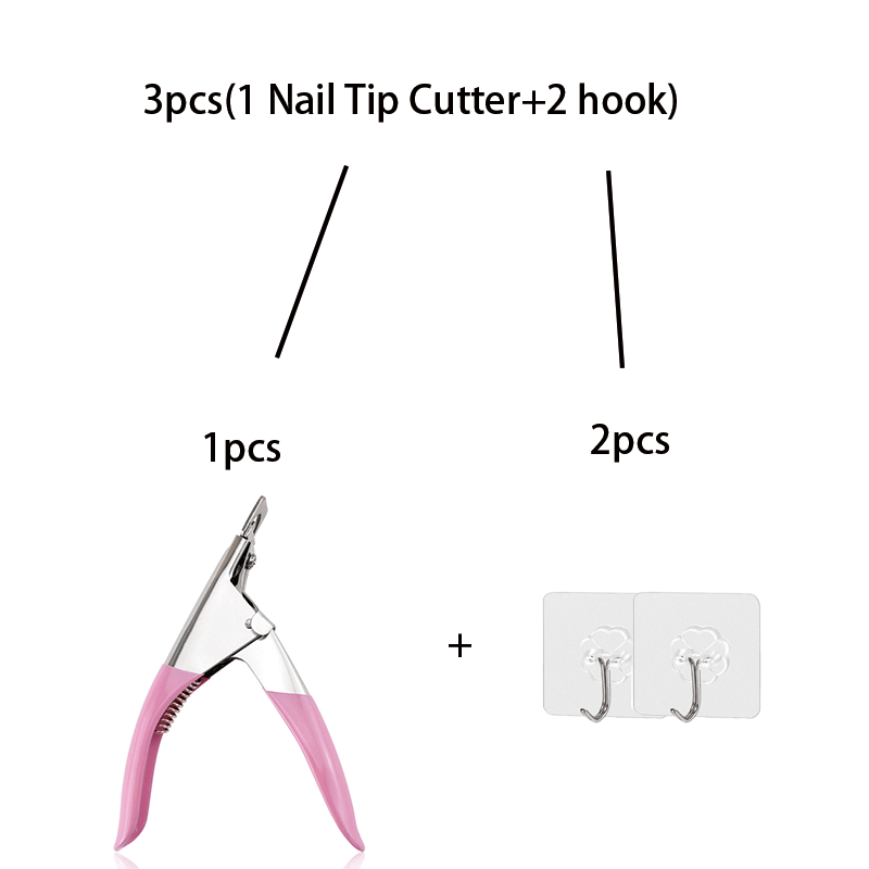 TEMU 3pcs(1 Nail Tip Cutter+2 Hook), Nail Scissors For Manicure, U Shaped Scissors For Nail Salon Use, Tools For Phototherapy Nail Extensions, False