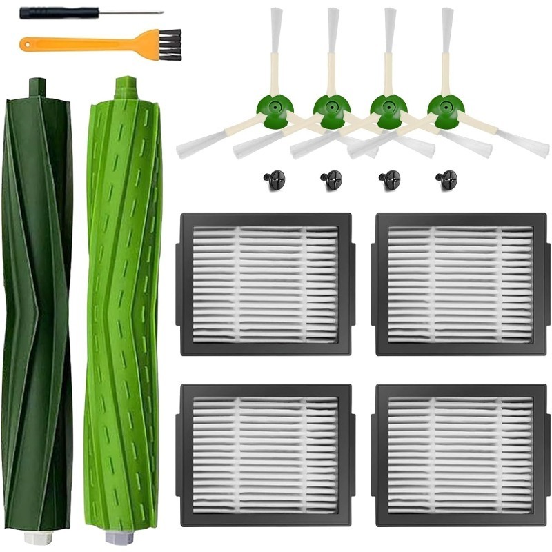 TEMU Piezas de repuesto para IRobot I7 I7+ I3 I3+ I4 I4+ I5 I5+ I6 I6+ I8 I8+ E5 E6 E7 I, E &j7 J6 J5 y versión Plus, (1 juego de cepillo de goma, 4