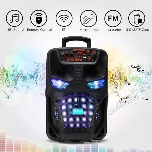 3000w portable wireless with 8 inch subwoofer usb rechargeable wireless fm radio and remote control events bars and parties wireless speakers