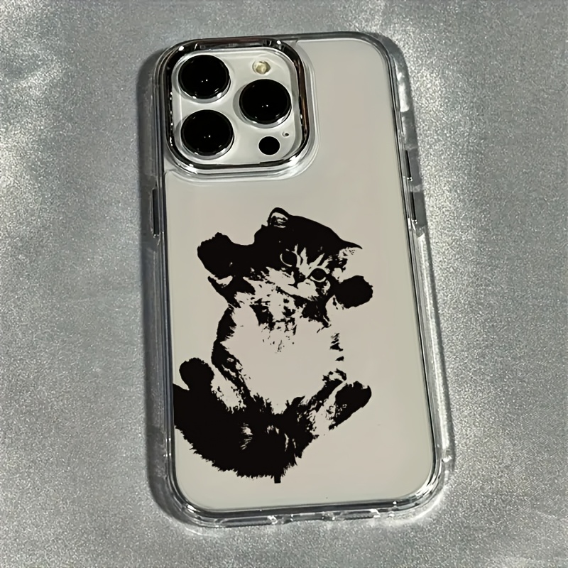 TEMU Phone Case - Black Kitten Anti-drop Anti-slip Lightweight Fashion Original High-quality Case Suitable For Iphone 17 17pro 17promax Air 11 12 13