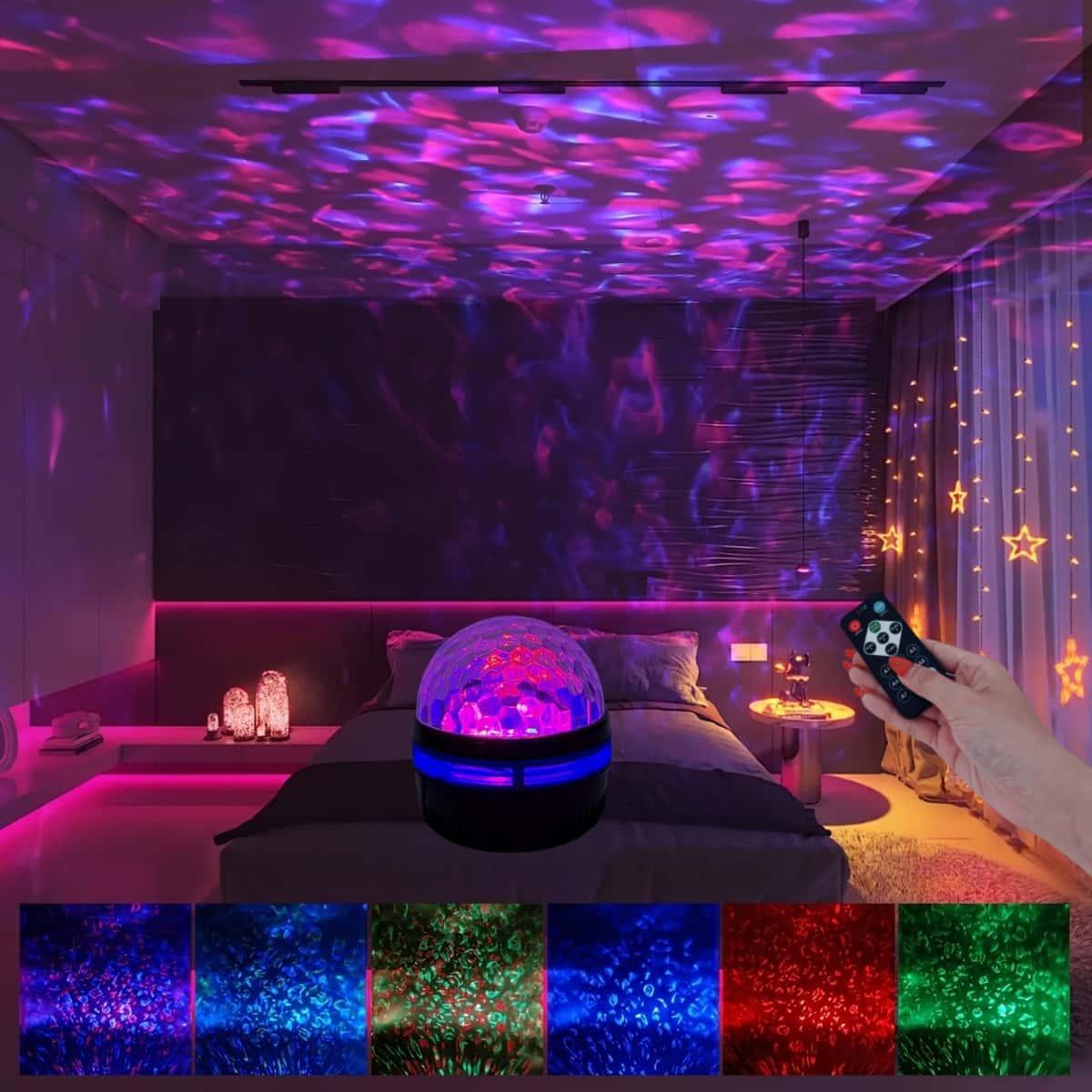 USB-Powered Aurora Night Light with Remote Control - 7 Color Modes, Starry Sky & Landscape Theme, Perfect for Bedroom Decor & Gifts, Button Battery Operated, Warm to Cool-Turn Lighting, Adjustable Brightness, No USB Pouch Included, Landscape Theme Lamp | Decorative Starry Sky Lamp | Energyefficient LED Lamp, Light Deco