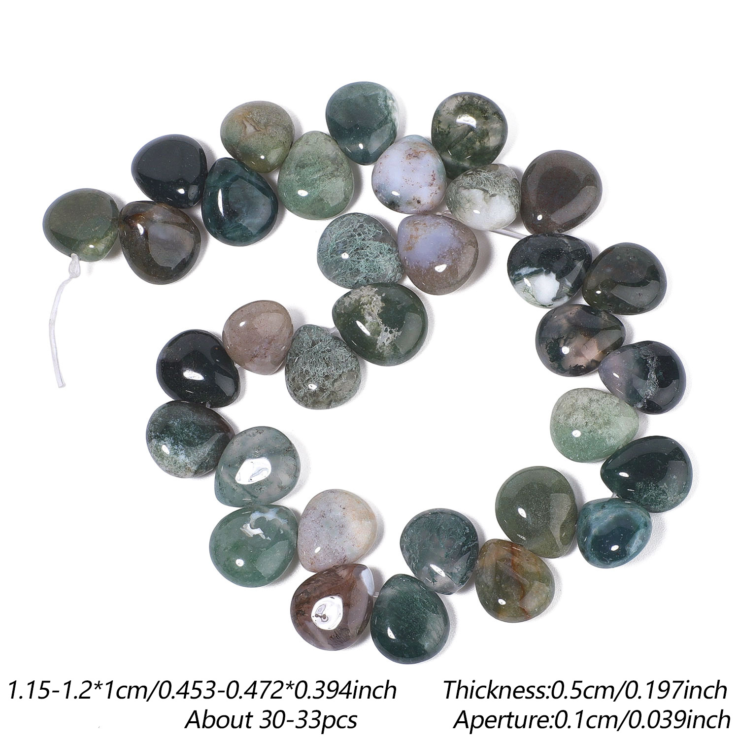 TEMU Perles d'agate naturelle de goutte de 10X12 mm, perles d'espacement libres uniques pour bracelets, , boucles d'oreilles, artisanat, cadeaux pour