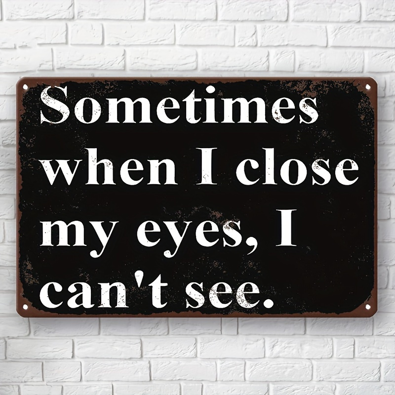 TEMU 2d Flat, 2d Fun Vintage Wall Hanging Sign " I See " - Distressed Black Edges Artificial Panel Suitable For Home, Garage, Garden, Bar & Farmhouse