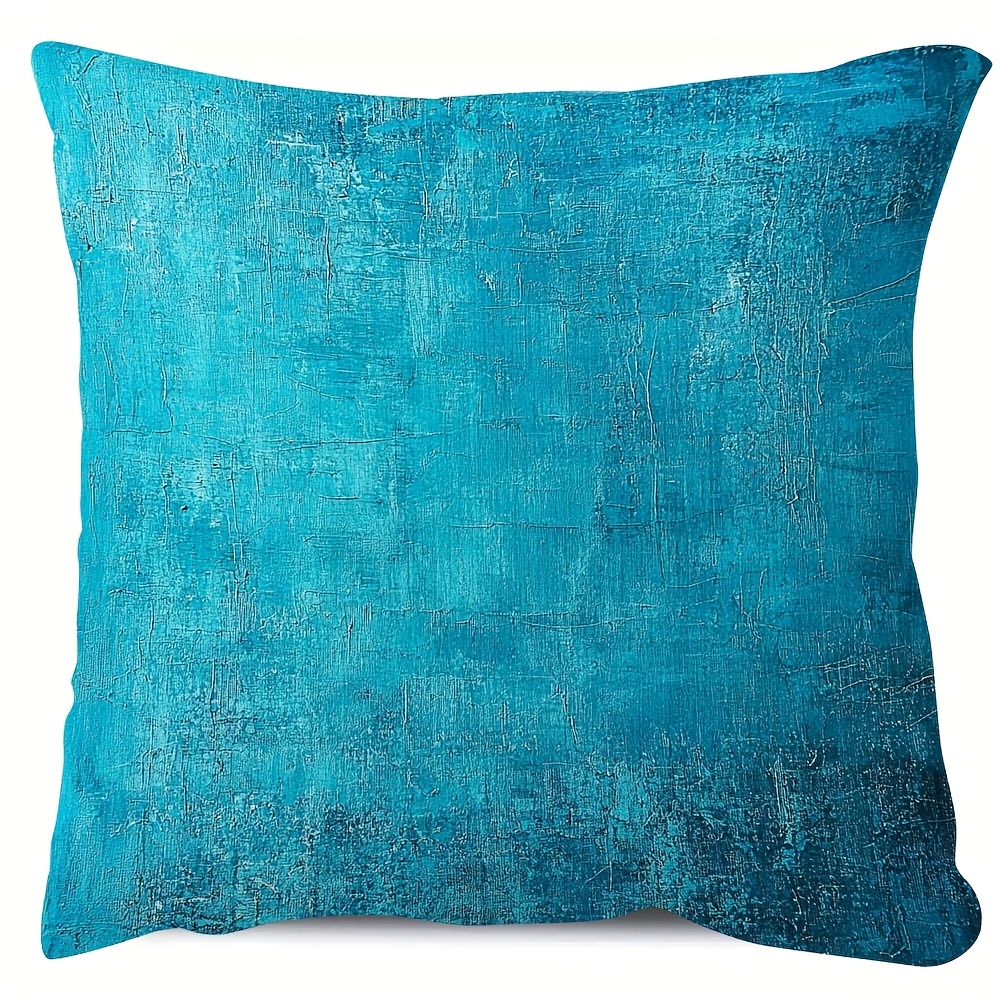 TEMU Cette taie d'oreiller présente une teinte turquoise apaisante avec un design de motif moderne. Fabriquée à partir d'un tissu à poils courts en