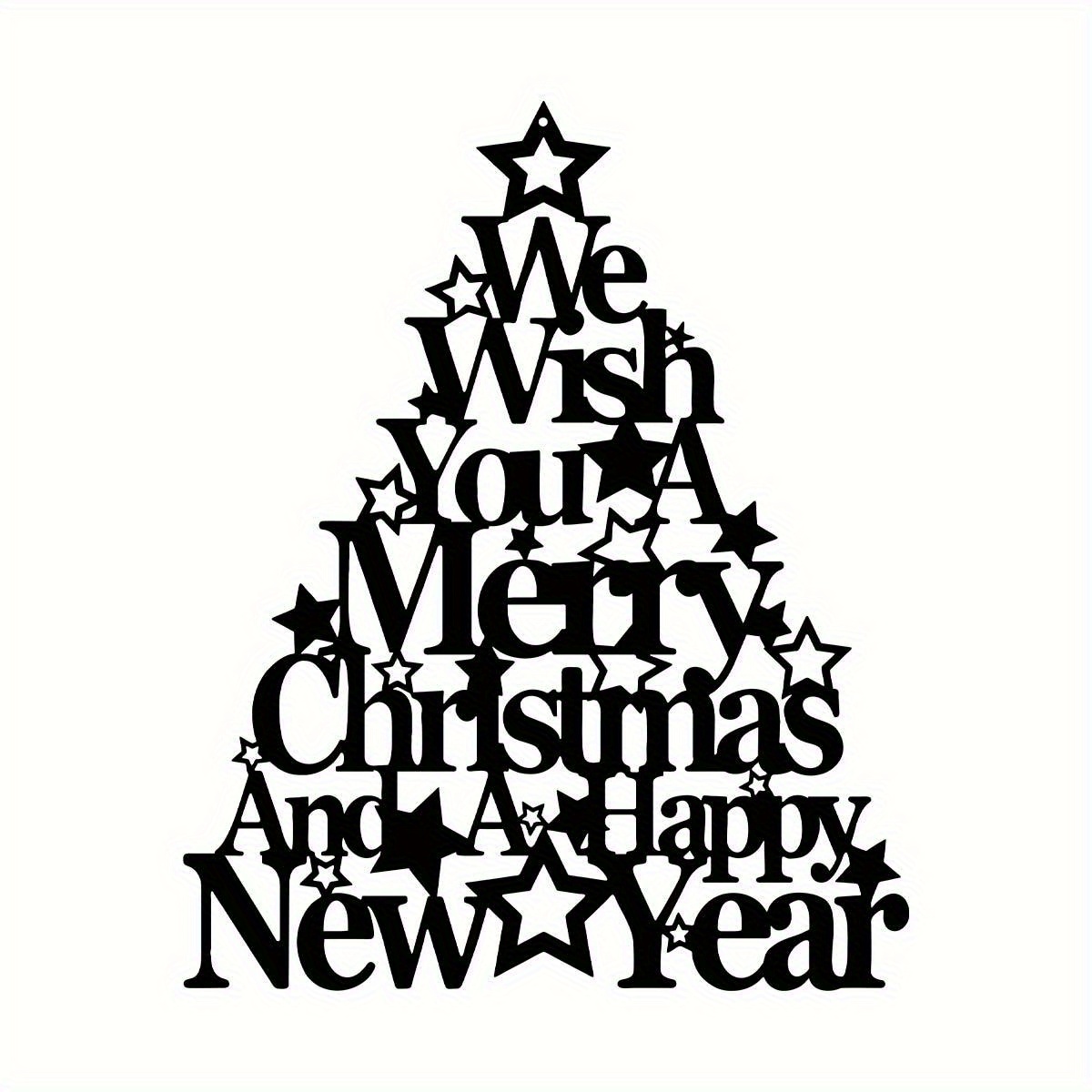 Image of 2d Flat, 2d Flat Printed 1pc Merry Christmas And Happy New Year Wall Decor- Festive Farmhouse Christmas Gift- - Wall Hanging- Acrylic, 2d Flat
