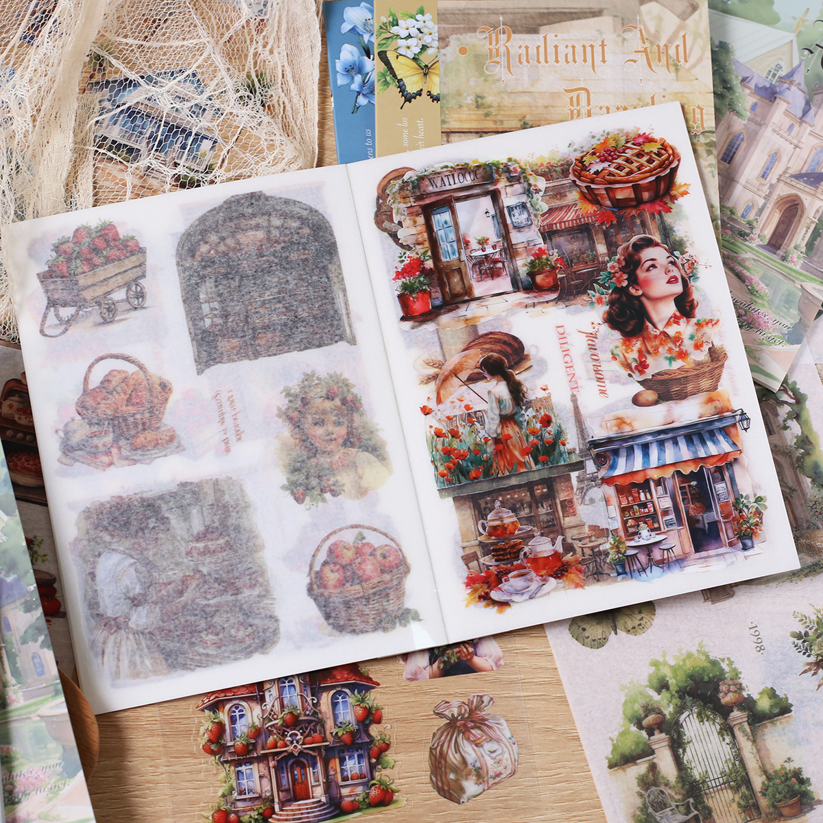 TEMU Set Of 60 Adhesive Pet Washi Paper Stickers For, Perfect For Scrapbooking, Junk Journals, And Holiday Decorations For Occasions Like Christmas, Halloween, And Valentine's Day