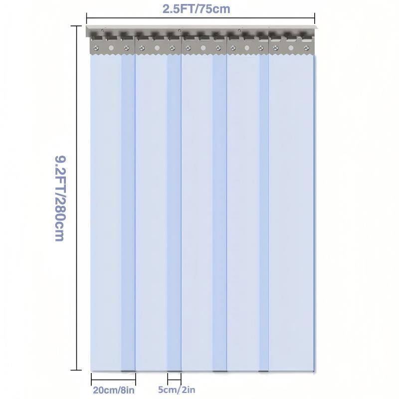 Insulated Pvc Strip Curtain, Flexible Smooth Plastic Door Window Curtain, Partition Blind Kit For Fridge, Garage, Warehouse, Industrial & Residential Use