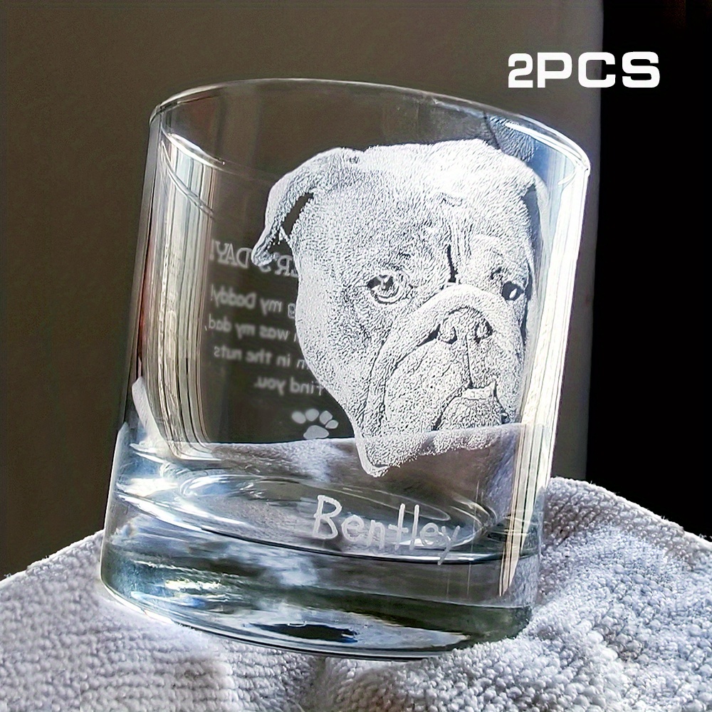 TEMU Custom Photo And Text Combination For Whiskey Glasses, Vintage Cocktail Glasses • Classic Whiskey Cups Are Reusable, Perfect For Father's Day,