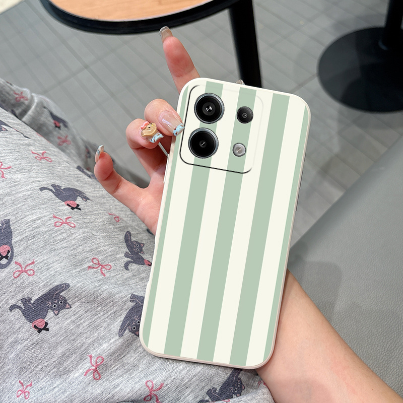 Etui za telefon - Črtast svetlo zeleno riž bel za Xiaomi 10T 11 11TILE 12 13 14 15 POCOX3 X4 X5 X6 X7 M2 M6 C55 C50 C61 C65 C75 za Xiaomi Redmi