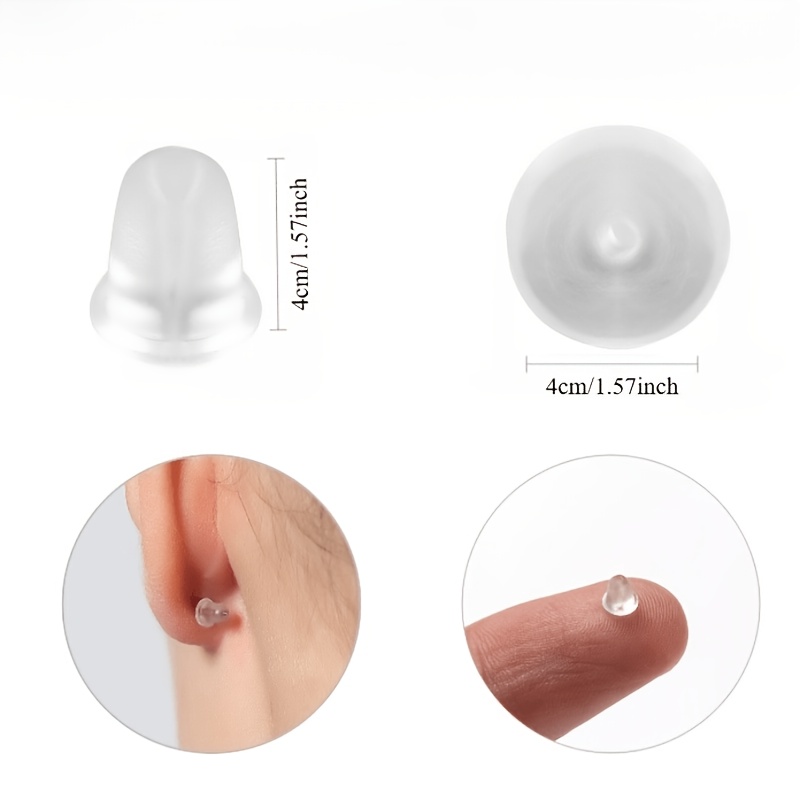 20pcs Silicone Earring Backs, Comfortable Transparent Earring Base Plugs