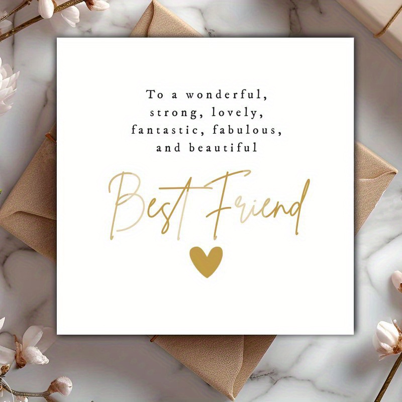 TEMU 1pc Funny Birthday Card For Best Friend - "to A Wonderful, Strong, Lovely, , Fabulous, And Beautiful" Message - Perfect Unpaid Therapist Gift,