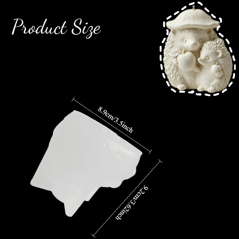 Image of Moldeden Hedgehog Candle Silicone Mold - Soft, Durable, Reusable, Creative Resin/plaster/clay Figurine Mold, Diy Gift, Ideal For Mother's Day, Wedding Decor, Birthday & Anniversary Gifts